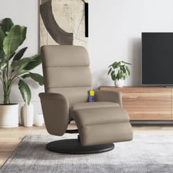 Fauteuil inclinable de massage repose-pieds cappuccino vidaXL
