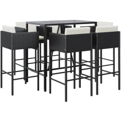 Vidaxl - Ensemble de bar de jardin 7 pcs avec coussins noir poly rotin