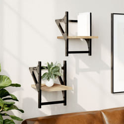 Vidaxl - tagères murales avec barres 2 pcs chêne sonoma 20x25x30 cm