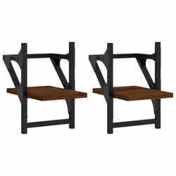 VidaXL 836232, Bois, Métal, Marron, Bois, 200 mm, 250 mm, 300 mm, 2 pièce(s)
