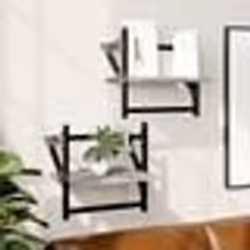 vidaXL Étagères murales avec barres 2 pcs sonoma gris 30x25x30 cm