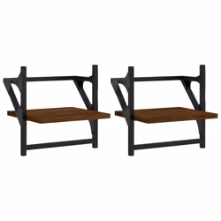 VidaXL 836237, Bois, Métal, Marron, Bois, 300 mm, 250 mm, 300 mm, 2 pièce(s)