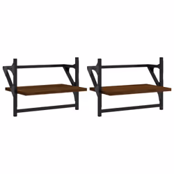 VidaXL 836242, Bois, Métal, Marron, Bois, 400 mm, 250 mm, 300 mm, 2 pièce(s)
