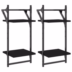 VidaXL 836253, Bois, Métal, Noir, 300 mm, 250 mm, 650 mm, 2 pièce(s)