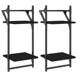 VidaXL 836253 étagères Bois, Métal Noir