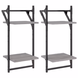 VidaXL 836256, Bois, Métal, Gris, 300 mm, 250 mm, 650 mm, 2 pièce(s)