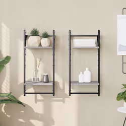 VidaXL 836256 étagères Bois, Métal Gris