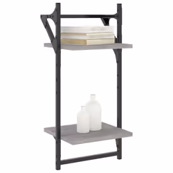 VidaXL 836256 étagères Bois, Métal Gris