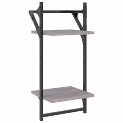 VidaXL 836256 étagères Bois, Métal Gris - Vue supplémentaire 4