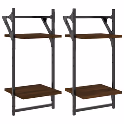 VidaXL 836257, Bois, Métal, Marron, Bois, 300 mm, 250 mm, 650 mm, 2 pièce(s)