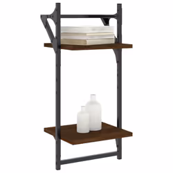 VidaXL 836257 étagères Bois, Métal Marron, Bois