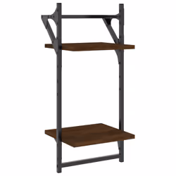 VidaXL 836257 étagères Bois, Métal Marron, Bois - Vue supplémentaire 4