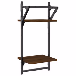 VidaXL 836257 étagères Bois, Métal Marron, Bois - Vue supplémentaire 7