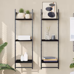 VidaXL 836258 étagères Bois, Métal Noir