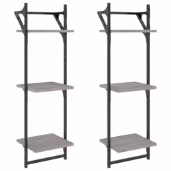 VidaXL 836261, Bois, Métal, Gris, 300 mm, 250 mm, 1000 mm, 2 pièce(s)