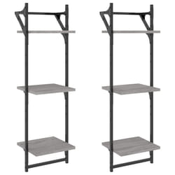 VidaXL 836261 étagères Bois, Métal Gris