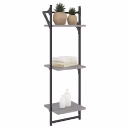 VidaXL 836261 étagères Bois, Métal Gris