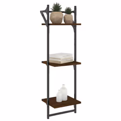 VidaXL 836262 étagères Bois, Métal Marron, Bois - Vue supplémentaire 3
