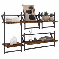 VidaXL 836265 étagères Bois, Métal Chêne, Marron
