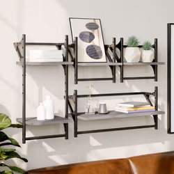 VidaXL 836266 étagères Bois, Métal Gris