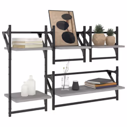 VidaXL 836266 étagères Bois, Métal Gris