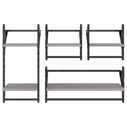 VidaXL 836266 étagères Bois, Métal Gris - Vue supplémentaire 4