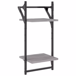 VidaXL 836266 étagères Bois, Métal Gris - Vue supplémentaire 7