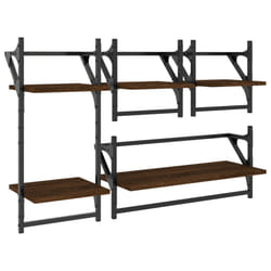 VidaXL 836267 étagères Bois, Métal Marron, Bois