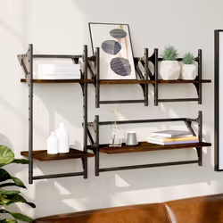 VidaXL 836267 étagères Bois, Métal Marron, Bois