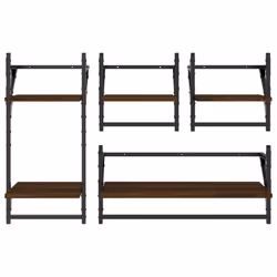 VidaXL 836267 étagères Bois, Métal Marron, Bois - Vue supplémentaire 4