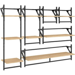 Vidaxl - Ensemble d'étagères murales avec barres 6 pcs chêne sonoma
