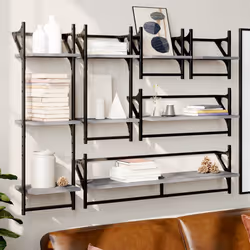 VidaXL 836271 étagères Bois, Métal Gris