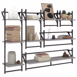 VidaXL 836271 étagères Bois, Métal Gris