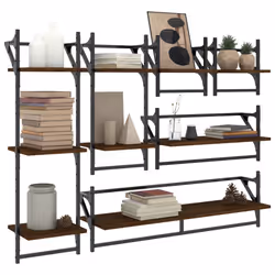 VidaXL 836272 étagères Bois, Métal Marron, Bois
