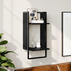 Vidaxl - tagère murale avec barre noir 30x25x65 cm