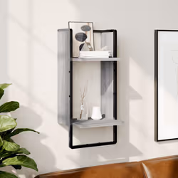 VidaXL 836301 étagères Bois, Métal Gris