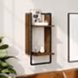 vidaXL Étagère murale avec barre chêne marron 30x25x65 cm