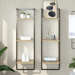 vidaXL Étagère murale 3 niveaux chêne sonoma 30x25x100 cm