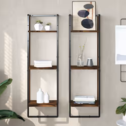 VidaXL 836305 étagères Bois, Métal Chêne, Marron