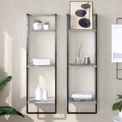VidaXL 836306 étagères Bois, Métal Gris