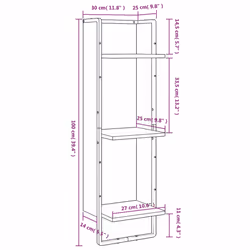 VidaXL 836306 étagères Bois, Métal Gris - Vue supplémentaire 8