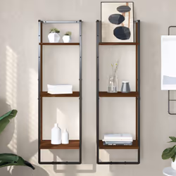VidaXL 836307 étagères Bois, Métal Marron, Bois