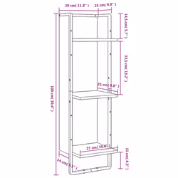 VidaXL 836307 étagères Bois, Métal Marron, Bois - Vue supplémentaire 8