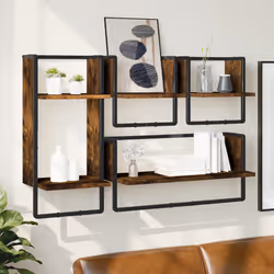 VidaXL 836310 étagères Bois, Métal Chêne, Marron