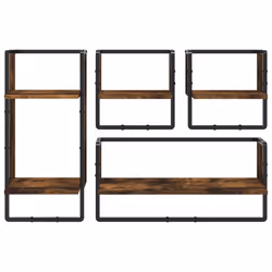 VidaXL 836310 étagères Bois, Métal Chêne, Marron - Vue supplémentaire 4