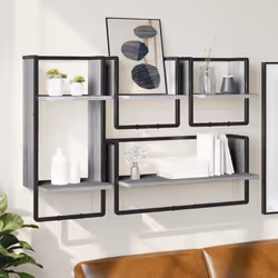 VidaXL 836311 étagères Bois, Métal Gris - Vue supplémentaire 2