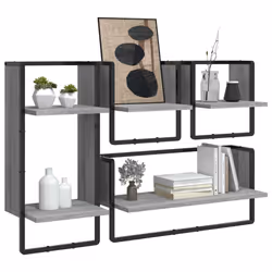 VidaXL 836311 étagères Bois, Métal Gris - Vue supplémentaire 3