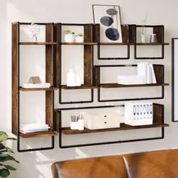 VidaXL 836315 étagères Bois, Métal Chêne, Marron