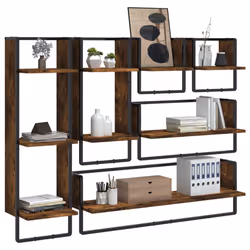 VidaXL 836315 étagères Bois, Métal Chêne, Marron