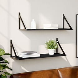VidaXL 836338 étagères Bois, Métal Noir